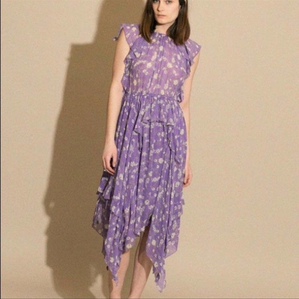 Ulla Johnson Iris Caterina lavender flower dress long and flowy